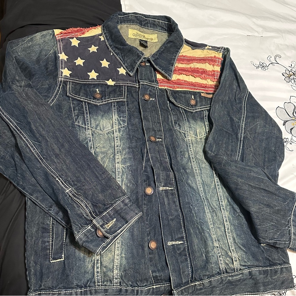 Copper Rivet Denim Jacket 2XL worn once, very good quality.
